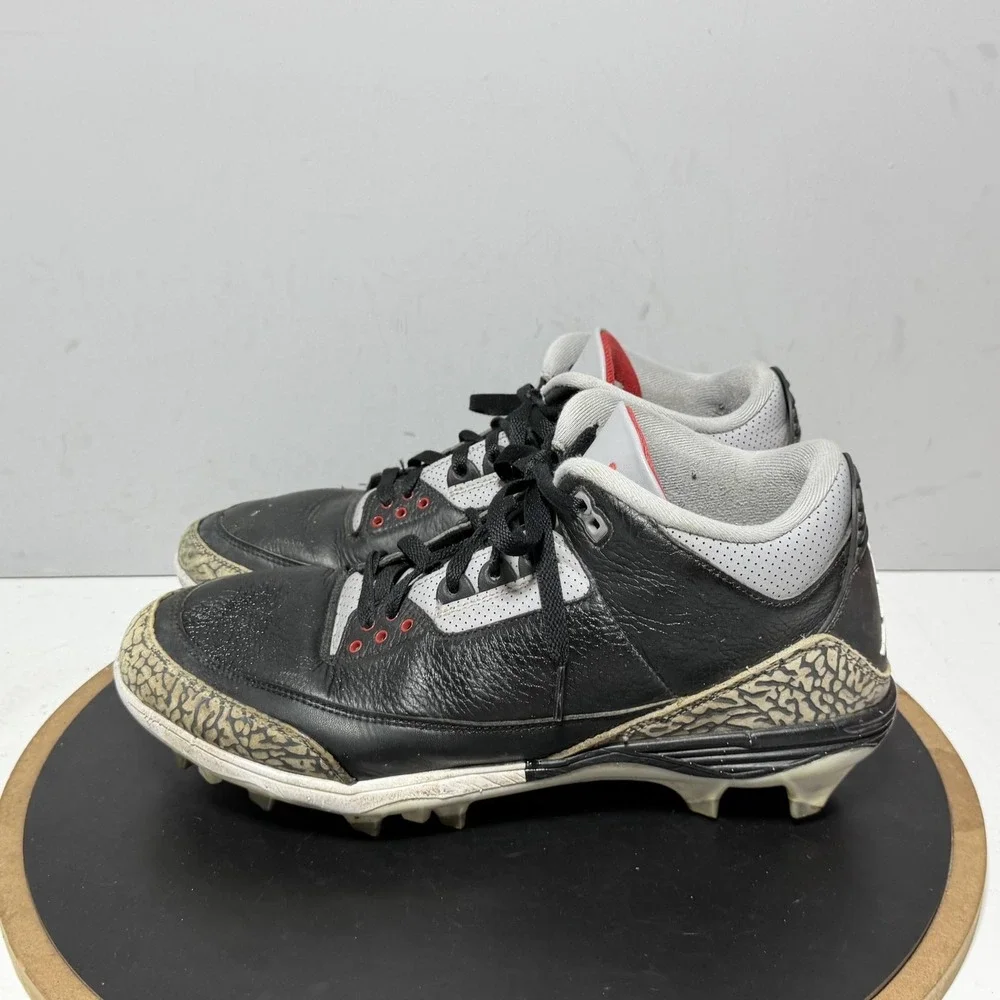Jordan Baseball Cleats Shoes Mens 12 Black Gray Red Elephant Print FZ8626-001